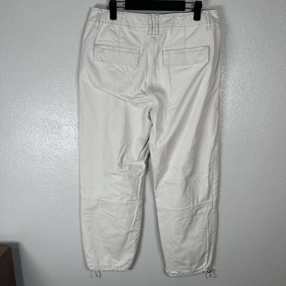 White House Black Market Pants Womens 10Long High Rise Relaxed Ankle Beige Ivory - Picture 3 of 7